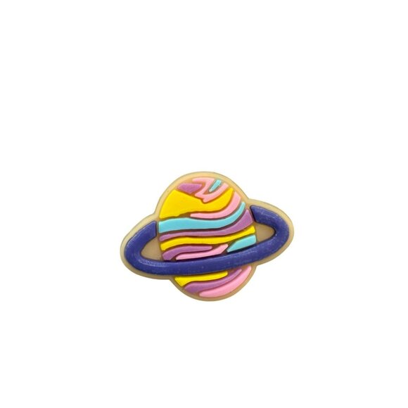 Colorful Saturn Space Planet Croc Charm For Shoes - Picture 1 of 2